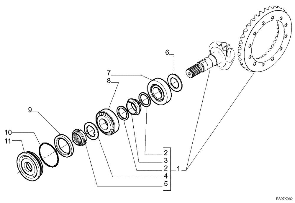 Схема запчастей Case 580M - (06-35) - 87395372 AXLE, REAR DRIVE - RING AND PINION (06) - POWER TRAIN