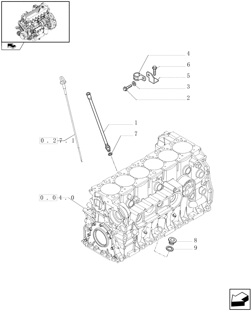 Схема запчастей Case F2CE9684E E015 - (0.27.0) - OIL LEVEL CHECK (504279536 - 504055391) 