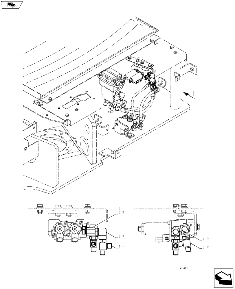 Схема запчастей Case CX55BMSR - (01-032[03]) - CONTROL LINES, VALVE (ROTARY, HAND CONTROL) (35) - HYDRAULIC SYSTEMS