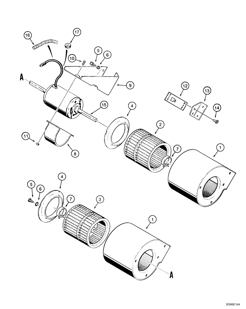 Схема запчастей Case 1150H_IND - (04-20) - BLOWER - CAB (04) - ELECTRICAL SYSTEMS