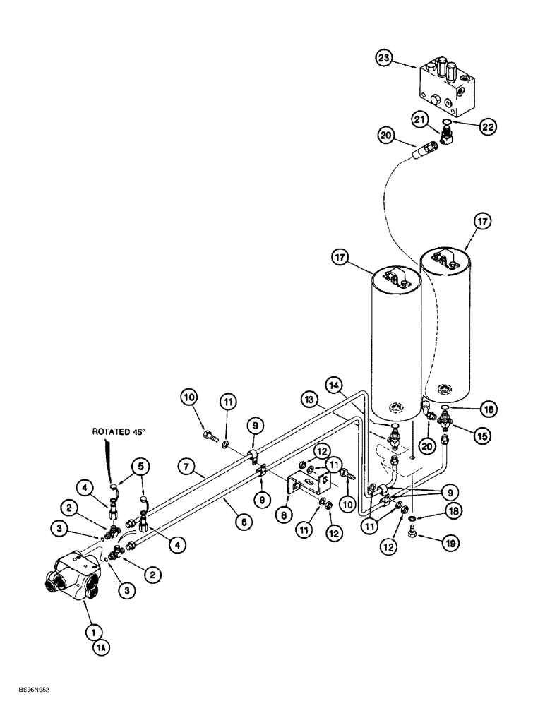 Схема запчастей Case 621B - (7-10) - MAIN BRAKE HYD. CIRCUIT ACCUMU. VALVE TO PRESS. REDUC. VALVE PRESS. PORT, PRIOR TO P.I.N. JEE0051723 (07) - BRAKES