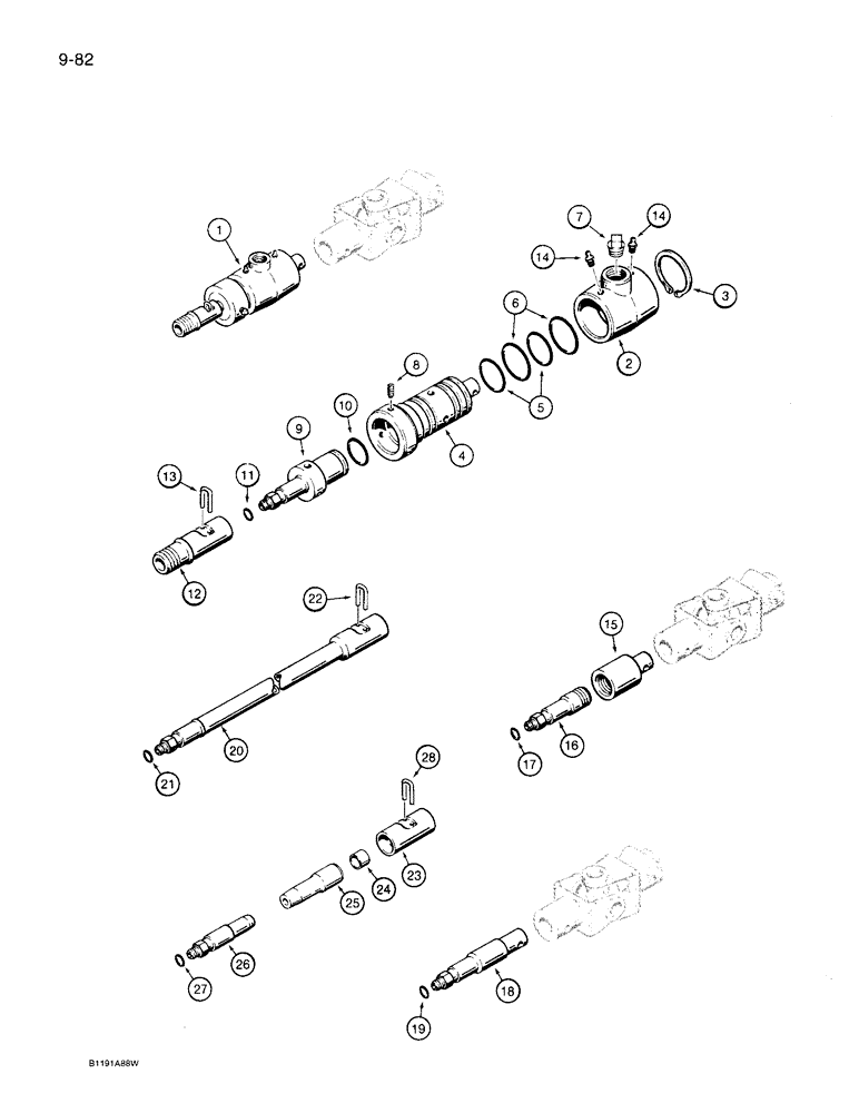 Схема запчастей Case 360 - (9-082) - HYDRA-BORER COUPLERS, ADAPTERS, AND DRILL STEMS (09) - CHASSIS/ATTACHMENTS