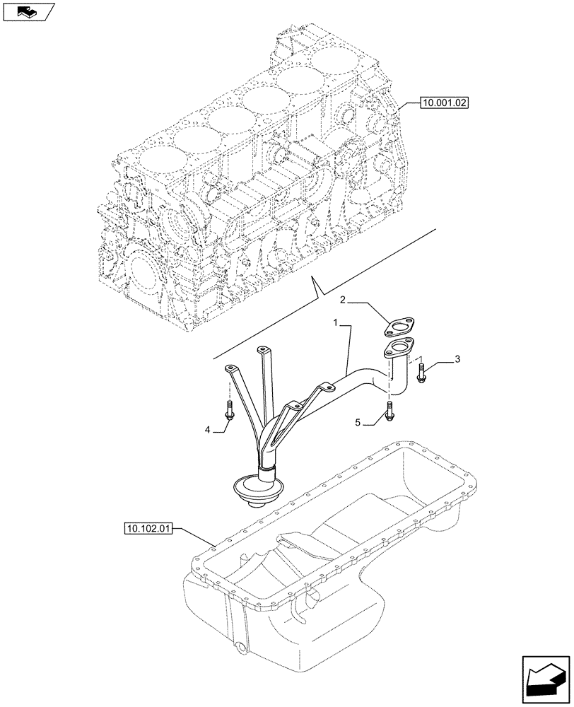 Схема запчастей Case F2CFA614C E020 - (10.304.05) - OIL PUMP PIPING (504385438) (Dec 2 2011 10:30:00.5547 AM) (10) - ENGINE