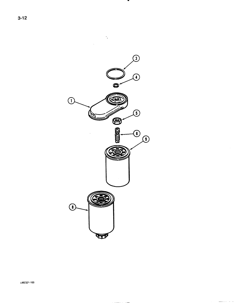 Схема запчастей Case W11B - (3-012) - FUEL FILTER, 4-390 ENGINE, 4T-390 ENGINE (03) - FUEL SYSTEM