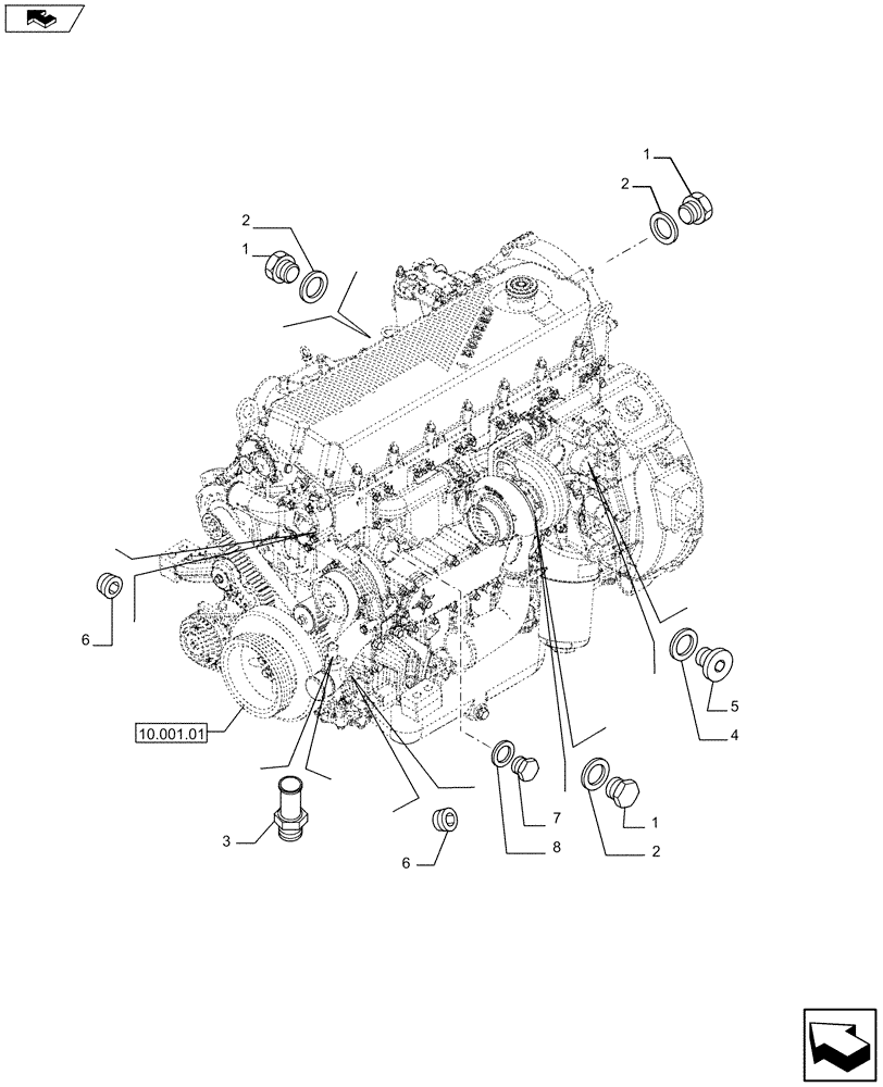 Схема запчастей Case F2CFE614C A002 - (10.400.01) - PIPING - ENGINE COOLING SYSTEM (504032236-5801368755-504051325-504088291/92-504236580/81-504223088-5801409206) (Jul 6 2011 5:49:00.5801 AM) (10) - ENGINE