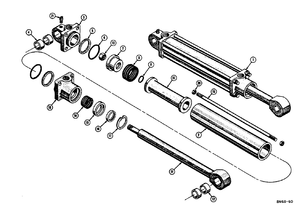 Схема запчастей Case 310E - (101) - 38160 HYDRAULIC TILT CYLINDER (07) - HYDRAULIC SYSTEM