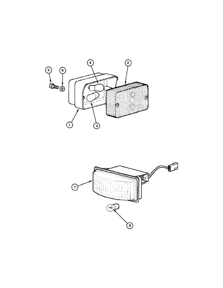 Схема запчастей Case 845 - (04-50[01]) - REAR LAMP COMPONENTS (04) - ELECTRICAL SYSTEMS