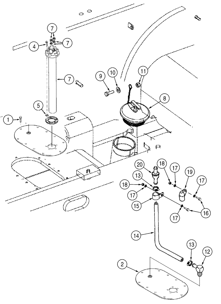 Схема запчастей Case 921C - (03-02) - FUEL TANK FILLER - SENDER (03) - FUEL SYSTEM