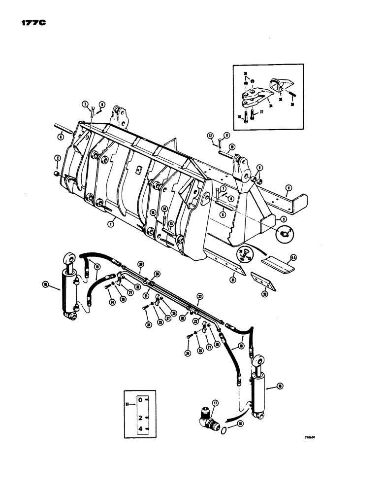 Схема запчастей Case W24 - (177C) - 4 -IN- 1 BUCKET, TRACTOR SN. 9107067 AND AFTER (09) - CHASSIS