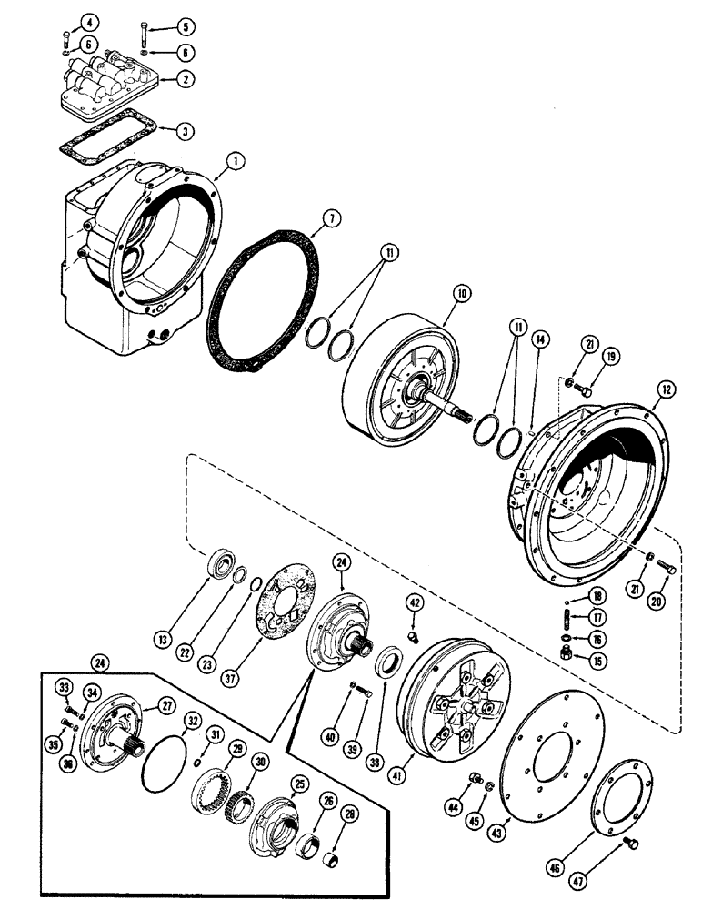 Схема запчастей Case W5 - (068) - CONVERTER - HOUSING AND PUMP (06) - POWER TRAIN