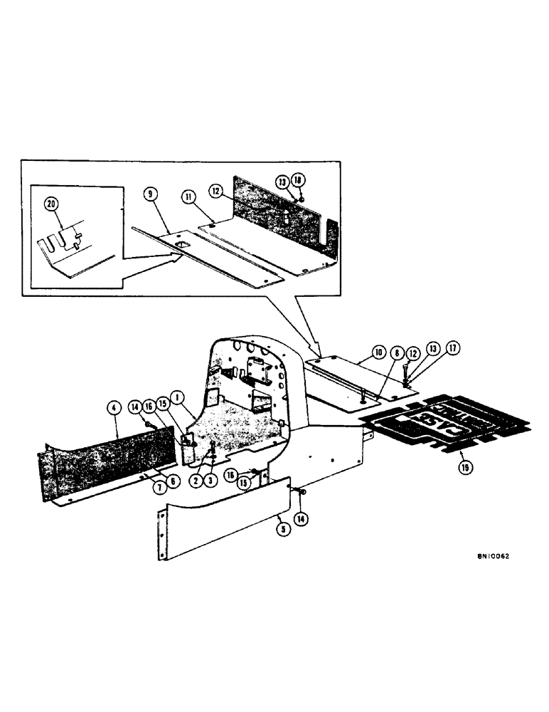 Схема запчастей Case 1000 - (170) - SIDE PLATES, COWL, AND DASH (05) - UPPERSTRUCTURE CHASSIS