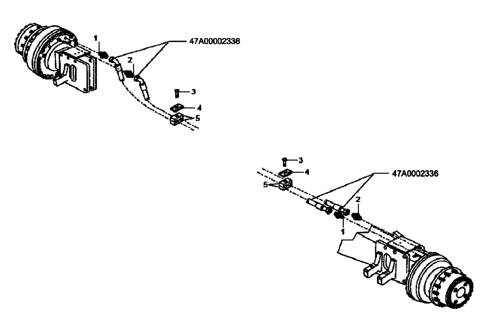 Схема запчастей Case 330B - (47A01002336[001]) - COOLING, WET BRAKE, FRONT AXLE - OPTIONAL (P.I.N. HHD0330BN7PG57000 AND AFTER) (844221141) (09) - Implement / Hydraulics / Frame / Brakes