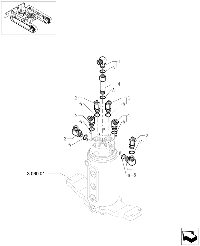 Схема запчастей Case CX22B - (3.060[02]) - SWIVEL JOINT HYD.LINES (35) - HYDRAULIC SYSTEMS