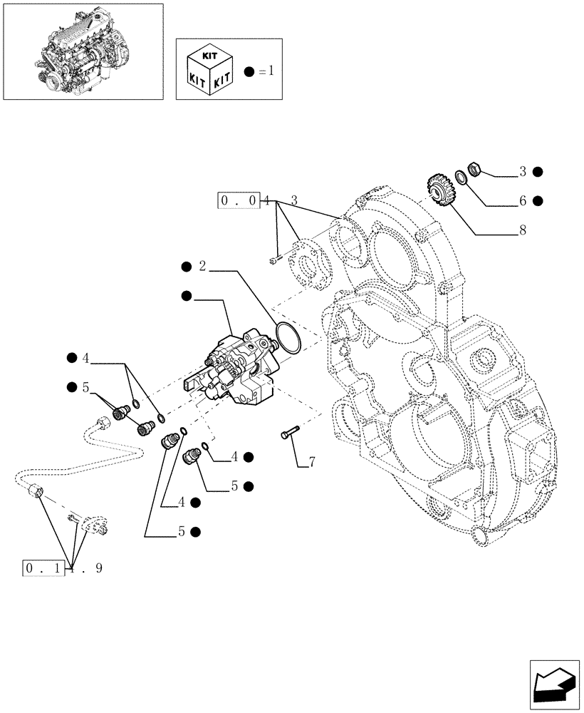 Схема запчастей Case F2CE9684E E002 - (0.14.0[01]) - INJECTION PUMP (504129899) 