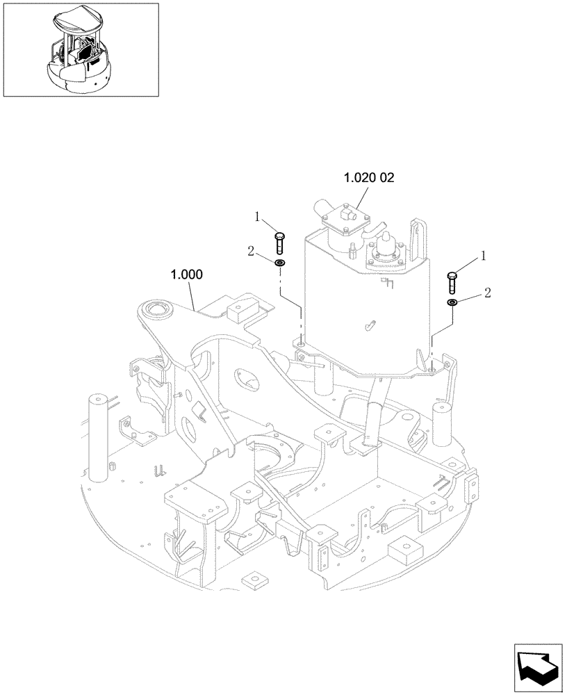 Схема запчастей Case CX27B - (1.020[01]) - INSTALLATION OIL TANK (01) - Section 1