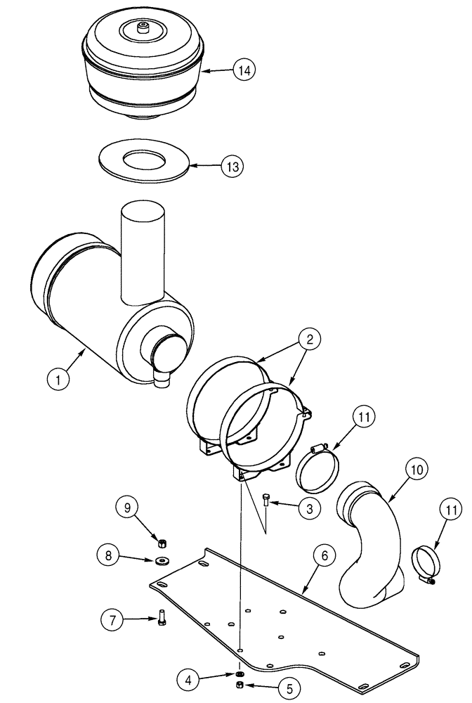 Схема запчастей Case 650H - (02-05) - AIR CLEANER MOUNTING (02) - ENGINE