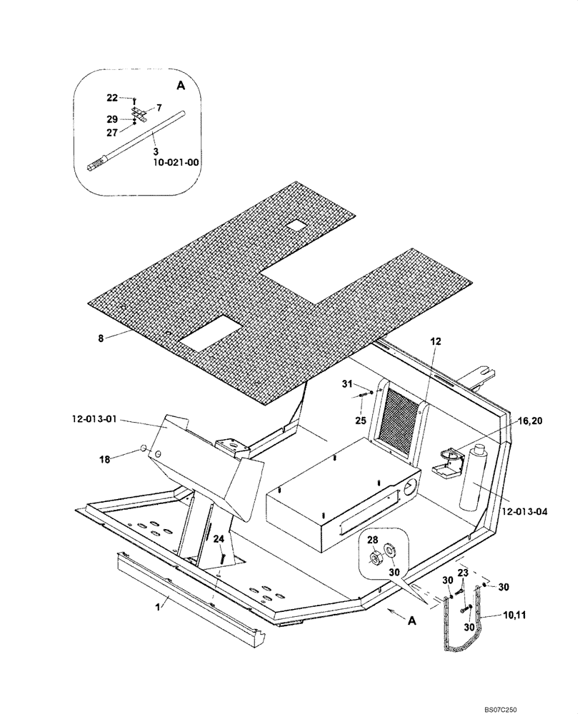 Схема запчастей Case SV210 - (12-013-00[01]) - INSULATOR, PLATFORM (GROUP 155) (ND012015) (09) - CHASSIS/ATTACHMENTS