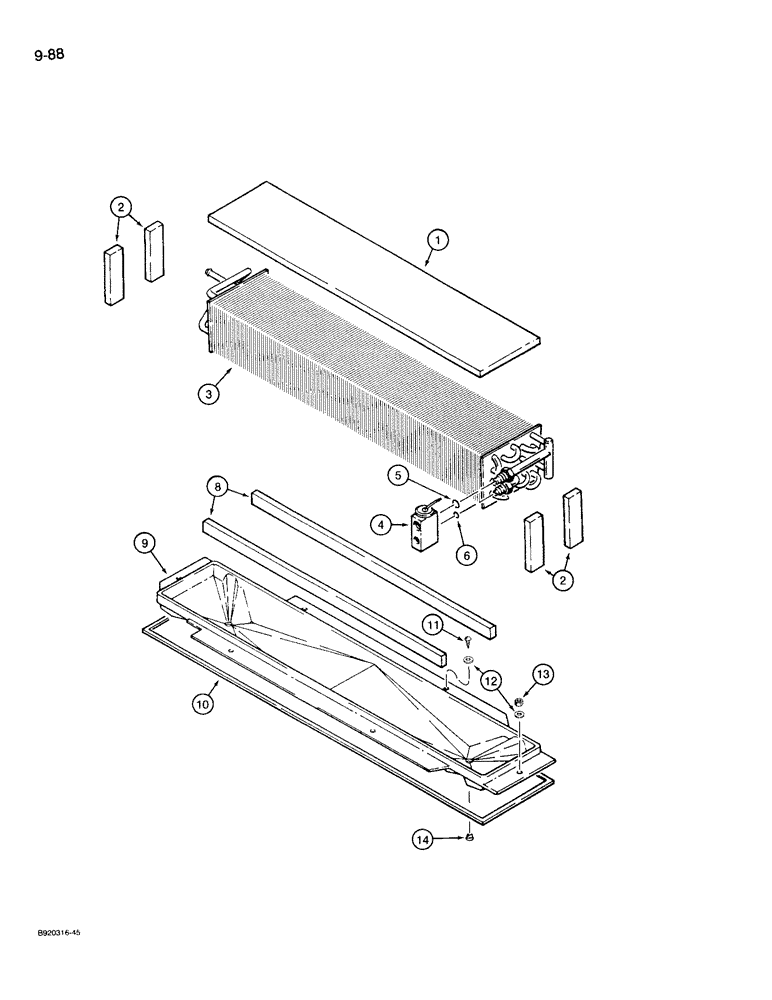 Схема запчастей Case 721 - (9-088) - HEATING AND AIR CONDITIONING CORE (09) - CHASSIS/ATTACHMENTS