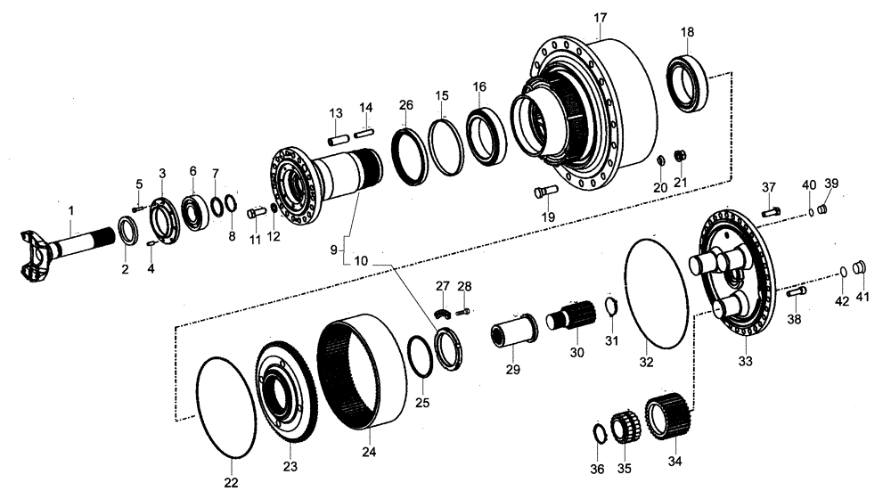 Схема запчастей Case 340B - (30A00000658[001]) - WHEEL REDUCTION GEAR (87363349) - BEFORE JAN 2008 (11) - AXLES/WHEELS