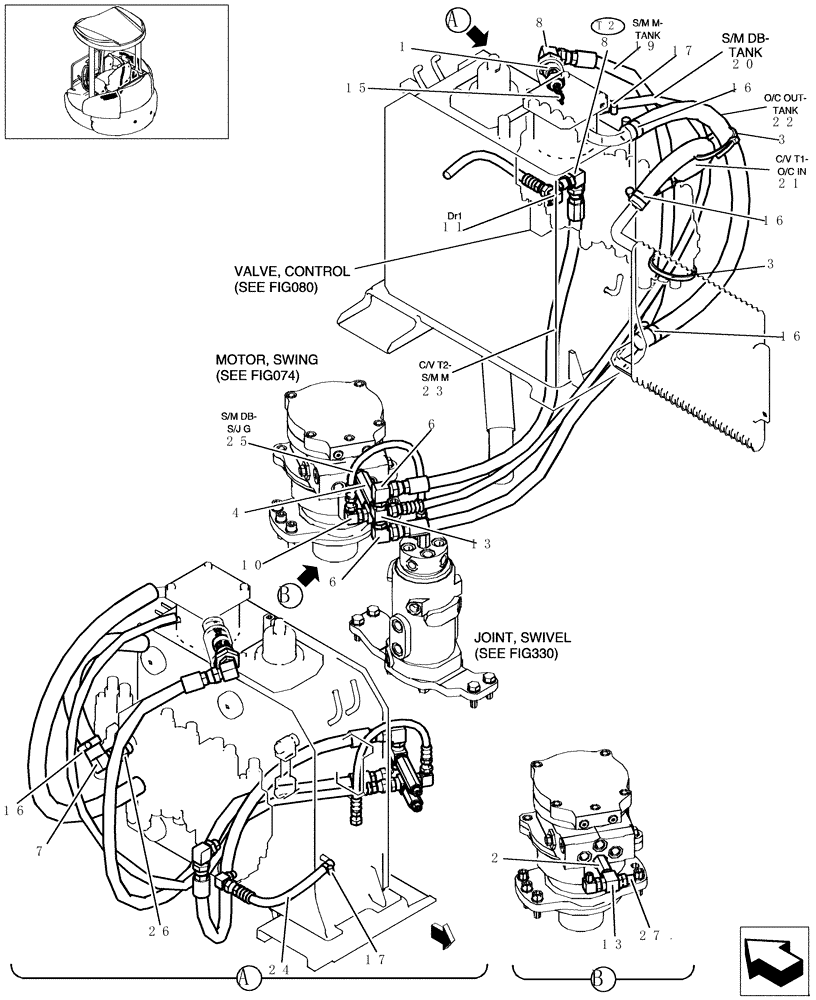 Схема запчастей Case CX31B - (110-01[1]) - PUMP/CONTROL VALVE PIPING (35) - HYDRAULIC SYSTEMS