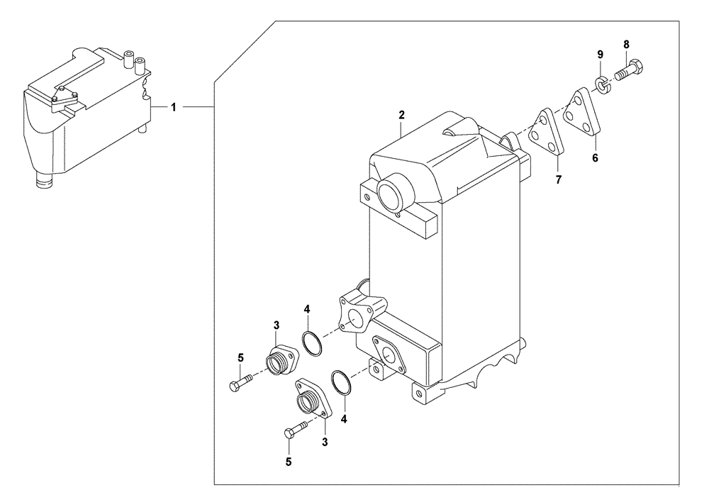 Схема запчастей Case 327B - (05B00000012[001]) - COOLER ASSY (89500411763) (01) - ENGINE