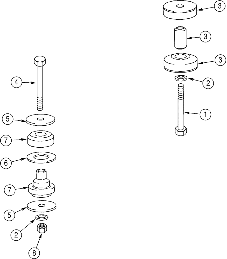 Схема запчастей Case 521D - (02-01) - MOUNT, ENGINE (02) - ENGINE