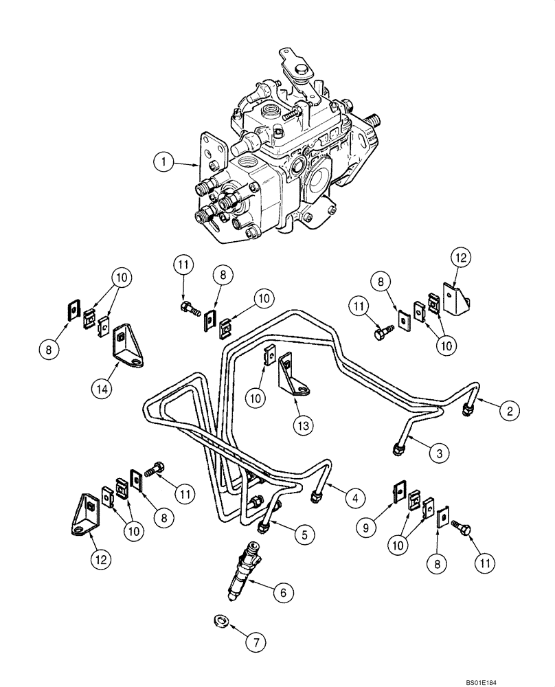 Схема запчастей Case 60XT - (03-05) - FUEL INJECTION SYSTEM, 4-390 EMISSIONS CERTIFIED ENGINE (03) - FUEL SYSTEM