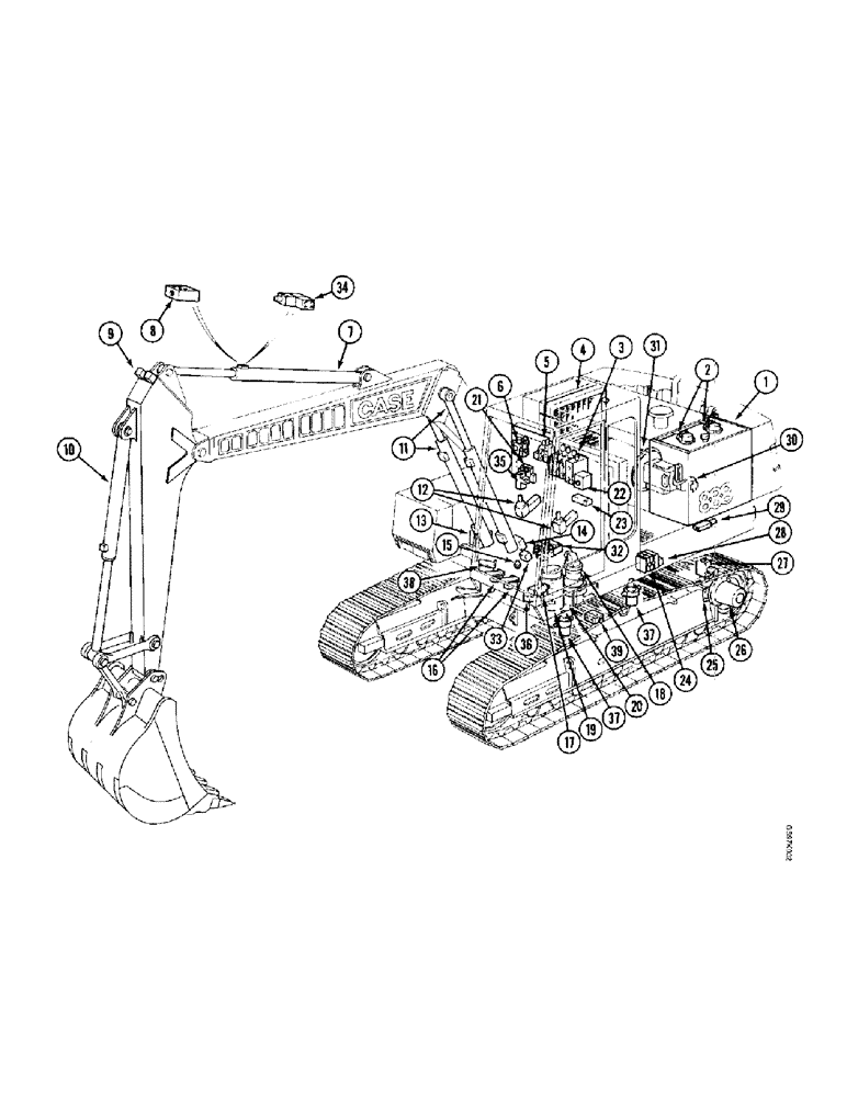 Схема запчастей Case 888 - (1-16) - PICTORIAL INDEX, HYDRAULIC COMPONENTS, LEVELER OPTION (00) - PICTORIAL INDEX