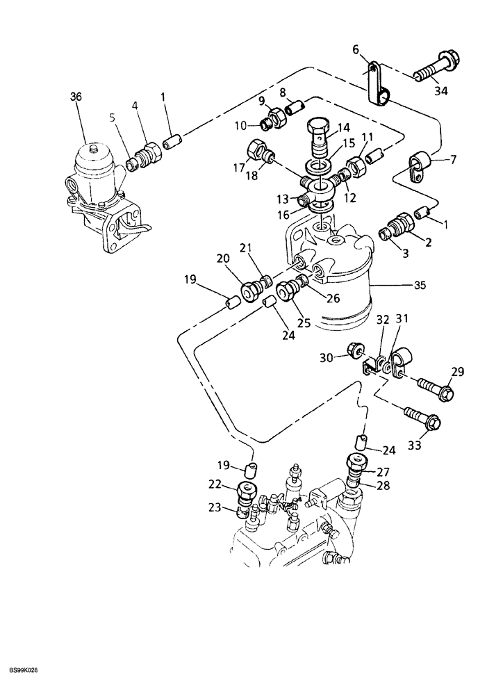 Схема запчастей Case 689G - (03-12) - LOW PRESSURE FUEL LINES (03) - FUEL SYSTEM