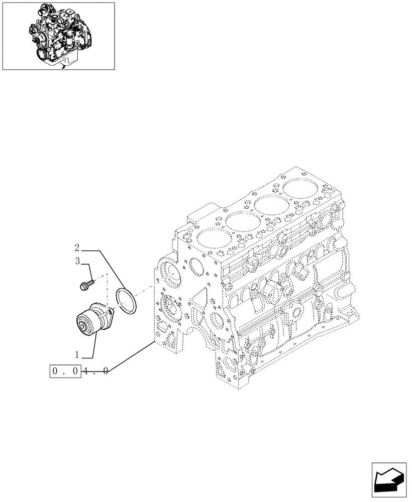 Схема запчастей Case F4DFE613G - (0.32.0[01]) - WATER PUMP (4892174) 