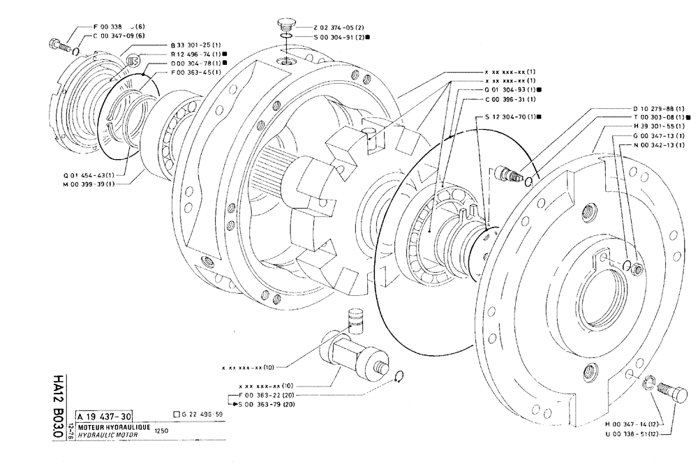 Схема запчастей Case 75C - (HA12 B03.0) - HYDRAULIC MOTOR - 1250 (07) - HYDRAULIC SYSTEM