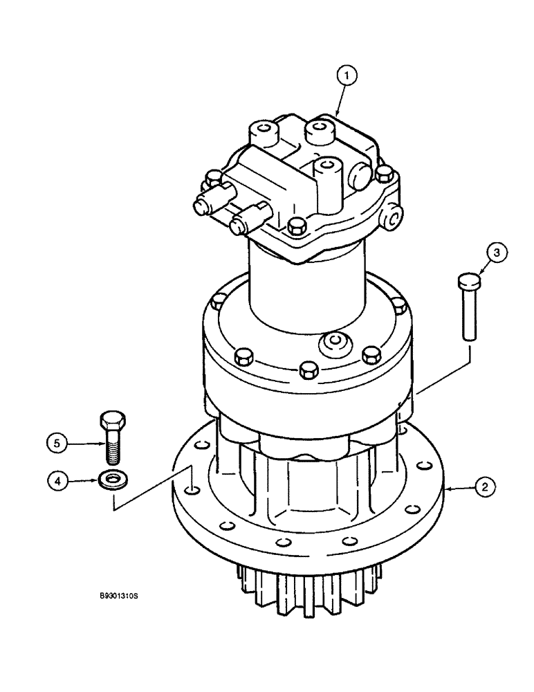 Схема запчастей Case 9010 - (8-52) - SWING MOTOR AND MOUNTING (08) - HYDRAULICS