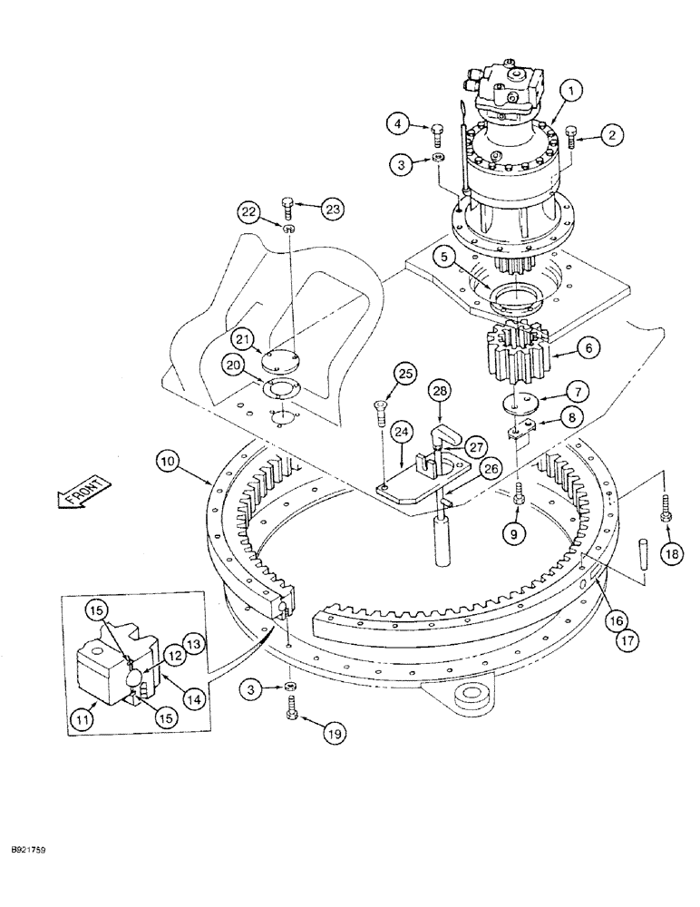 Схема запчастей Case 9030 - (9-02) - TURNTABLE BEARING (09) - CHASSIS