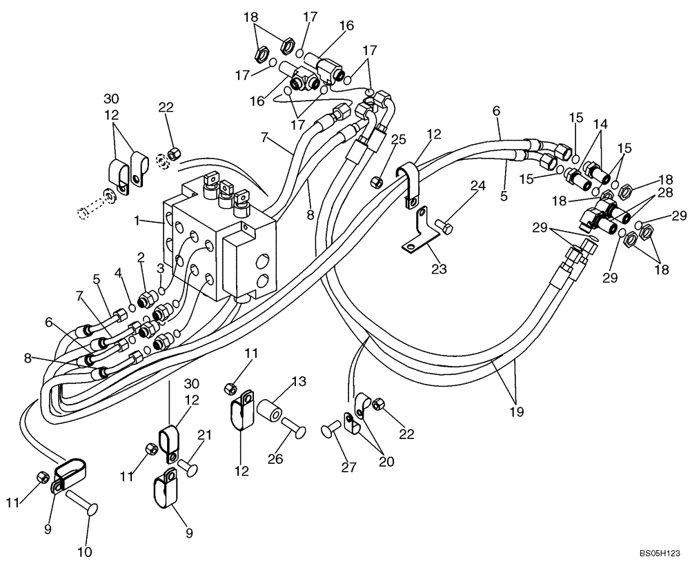 Схема запчастей Case 650K - (08-06) - HYDRAULICS - TILT AND ANGLE CIRCUITS (08) - HYDRAULICS