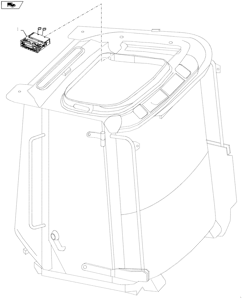 Схема запчастей Case 1121F - (88.100.01[02]) - RADIO 12V (88) - ACCESSORIES