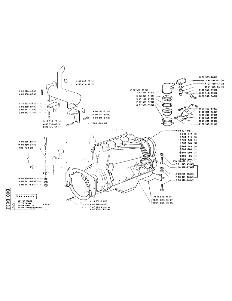 Схема запчастей Case LC80 - (017) - FITTED ENGINE 