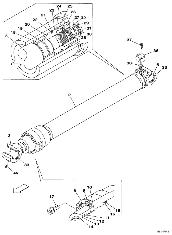 Схема запчастей Case CX160 - (08-76) - CYLINDER ASSY, ARM - MODELS WITH LOAD HOLD (08) - HYDRAULICS