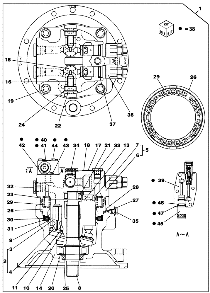 Схема запчастей Case CX250C - (08-060[00]) - SWING HYDRAULIC MOTOR (08) - HYDRAULICS