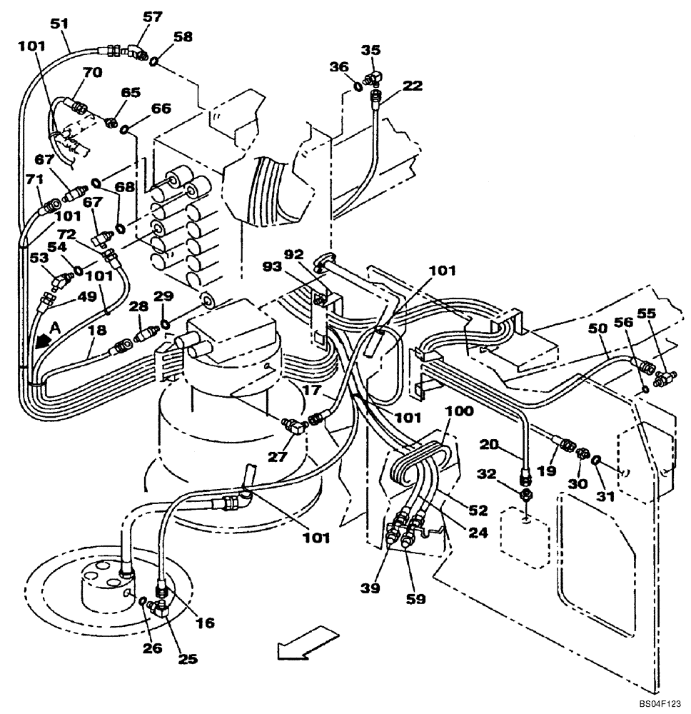 Схема запчастей Case CX160 - (08-36) - HYDRAULICS - PILOT PRESSURE, RETURN LINES; P.I.N. DAC0716270 - (08) - HYDRAULICS