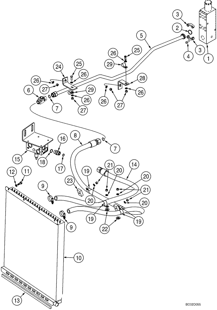 Схема запчастей Case 921C - (08-06) - HYDRAULICS - VALVE, BYPASS TO COOLER (08) - HYDRAULICS