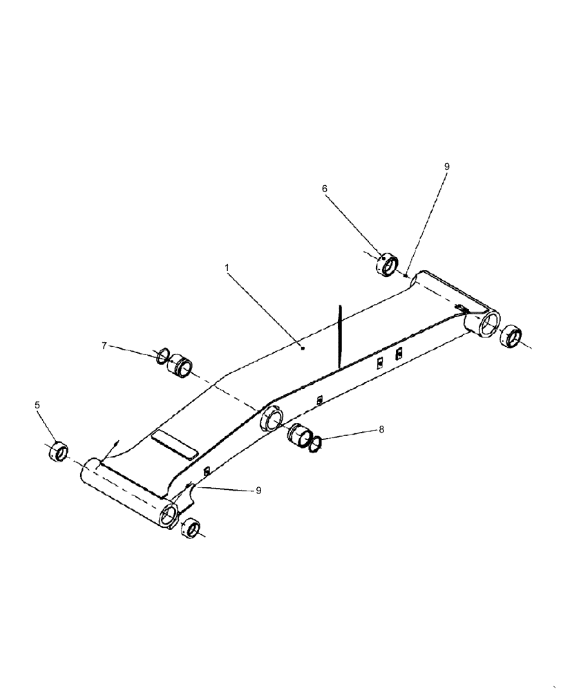 Схема запчастей Case 121E - (60.603[4554822000]) - MONOBOOM LIFT FRAME (82) - FRONT LOADER & BUCKET