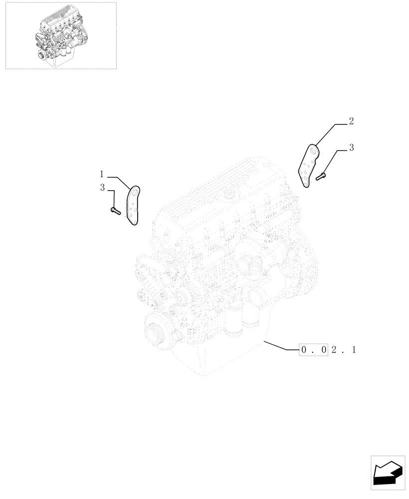 Схема запчастей Case F3BE0684E B003 - (0.45.0[01]) - HOOKS - ENGINE (504065242) 