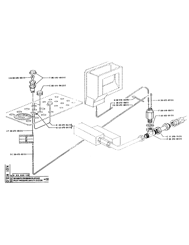 Схема запчастей Case 160CL - (253) - PILOT PRESSURE SAFETY SYSTEM (SWEDEN) (06) - ELECTRICAL SYSTEMS