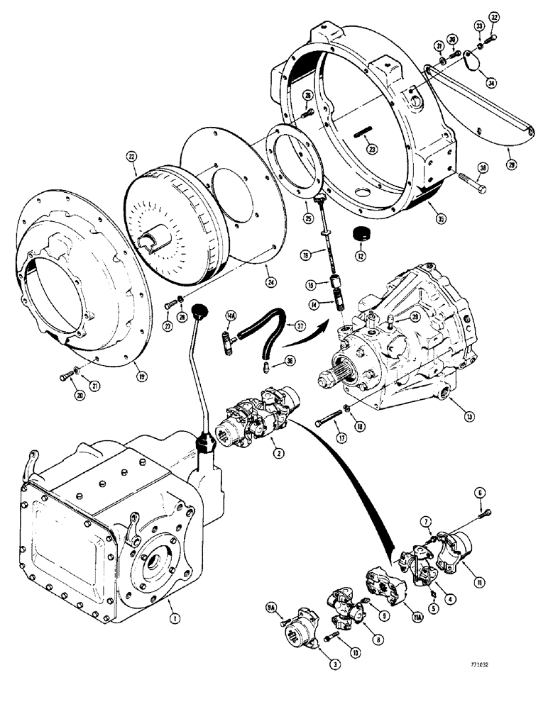 Схема запчастей Case 350 - (120) - TORQUE CONVERTER, SHUTTLE, DRIVESHAFT AND TRANSMISSION (03) - TRANSMISSION