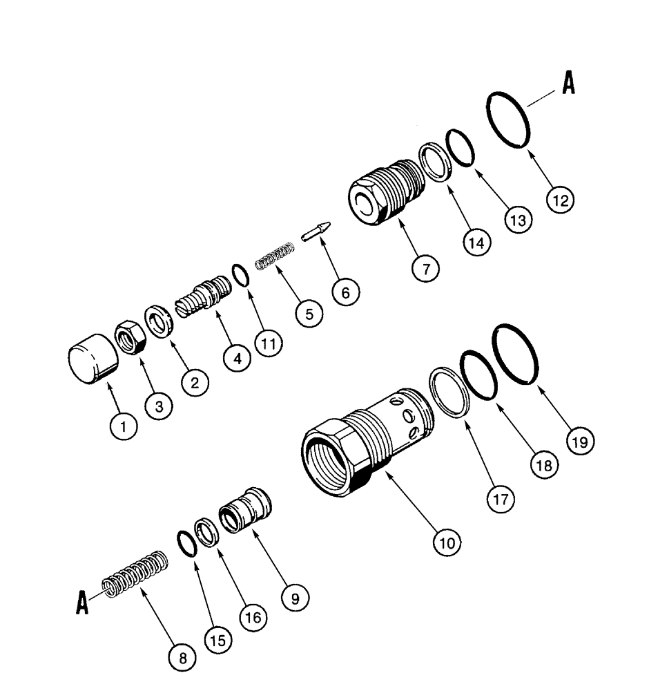 Схема запчастей Case 550H - (8-18) - VALVE ASSY, RELIEF (08) - HYDRAULICS