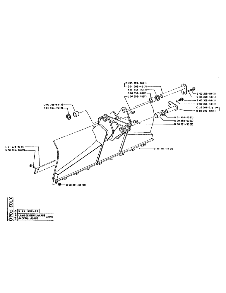 Схема запчастей Case 160CL - (342) - BACKFILL BLADE (18) - ATTACHMENT ACCESSORIES