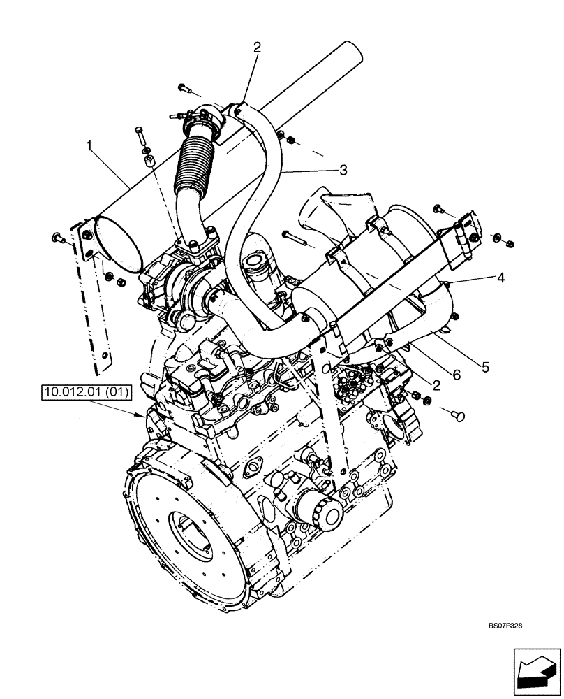 Схема запчастей Case SR175 - (10.501.AB[02]) - MUFFLER - ASPIRATED (10) - ENGINE