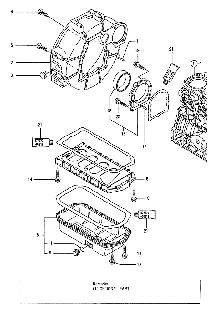 Схема запчастей Case CX50B - (08-003) - FLYWHEEL HOUSING & OIL SUMP (10) - ENGINE