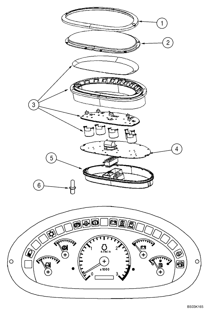 Схема запчастей Case 590SM - (04-13) - INSTRUMENT CLUSTER (04) - ELECTRICAL SYSTEMS