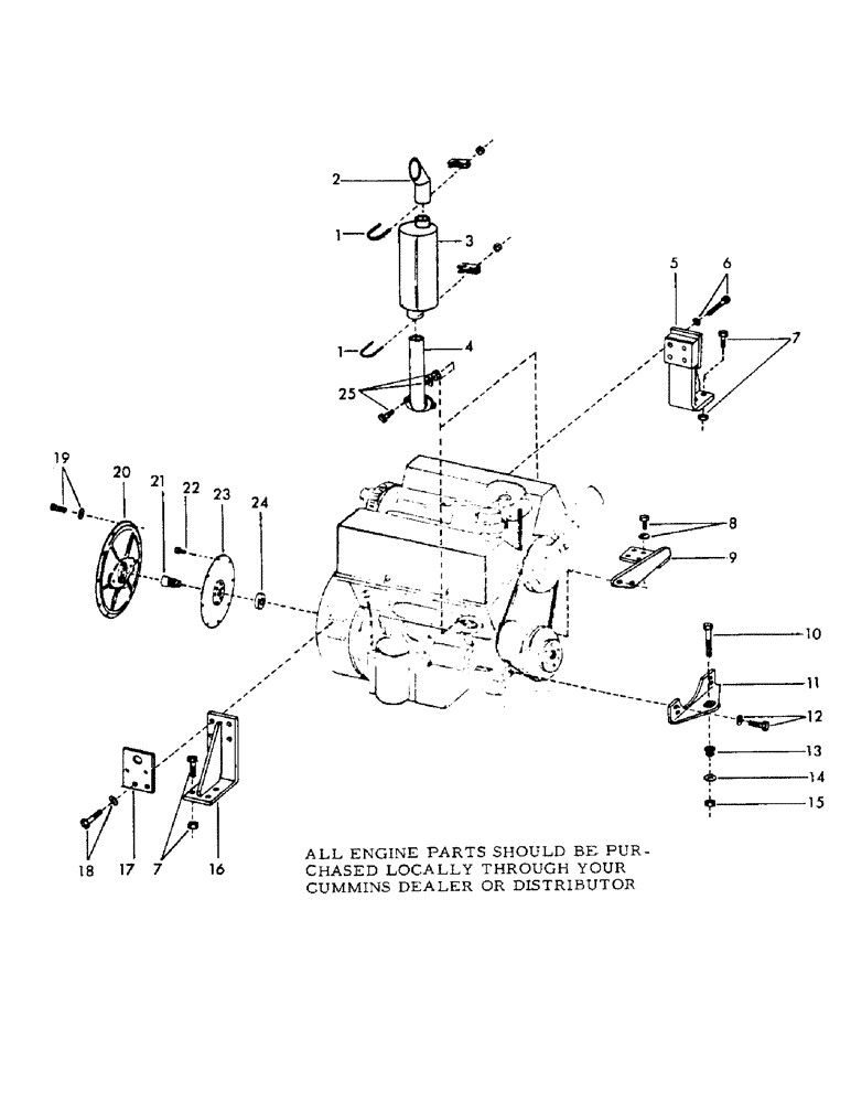 Схема запчастей Case 40YC - (C06) - CUMMINS 6V-352 DIESEL ENGINE (DROTT #58747) AND ATTACHING (01) - ENGINE